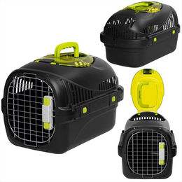 Peluvio Tiertransportbox SAFY für Katzen bis 5 kg, Öffnungsfenster/Großer Griff/Urinauffanggitter/bis zu 5 kg – Bild 1 von 5