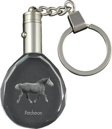 Produktbild von Percheron - pendant with a picture of a horse, crystal key ring in a gift box, unique gift by Art-Dog brand transparent