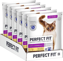 Produktbild von PERFECT FIT Anti-Hairball 1+ Trockenfutter mit Huhn für adulte Katzen - 6 x 750 g