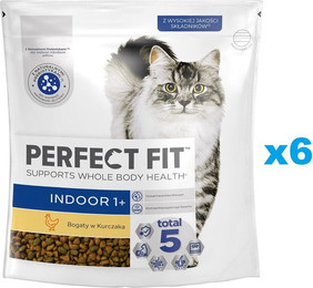 Produktbild von PERFECT FIT Indoor 1+ Trockenfutter für Wohnungskatzen - 6 x 750 g