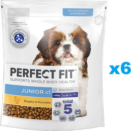 Produktbild von Perfect Fit Junior Trockenfutter mit Huhn für Welpen kleiner Rassen - 6 x 825 g