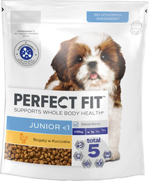 Produktbild von Perfect Fit Junior Trockenfutter mit Huhn für Welpen kleiner Rassen - 3 x 825 g