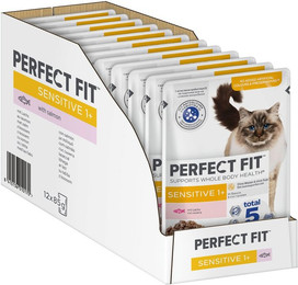 Produktbild von Perfect Fit Katzenfutter Sensitive mit Lachs - 12 x 85 g