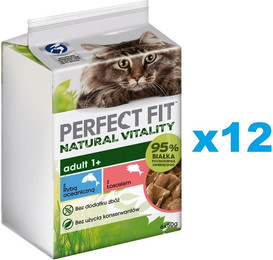 Produktbild von PERFECT FIT Natural Vitality Nassfutter für adulte Katzen mit Meeresfisch und Lachs - 12 x 50 g