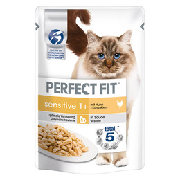 Produktbild von Perfect Fit Sensitive 1+ mit Huhn Katzen-Nassfutter - 12 x 85 g