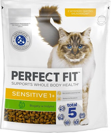 Produktbild von Perfect Fit Sensitive 1+ Trockenfutter für Katzen mit Truthahn - 750 g
