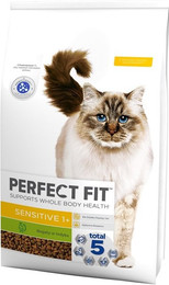 Produktbild von PERFECT FIT Sensitive 1+ Truthahn Trockenfutter für erwachsene Katzen - 7 kg