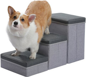 Produktbild von PETEPELA Hunderampe Faltbare Hundetreppe 3 Stufen für kleine Hunde
