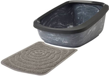 Produktbild von PETGARD Katzentoilette ASEO Jumbo schwarz-marmor mit Vorlegematte