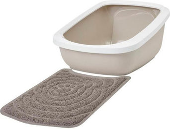 Produktbild von PETGARD Katzentoilette ASEO Jumbo weiss-beige mit Vorlegematte - 1 Stk.