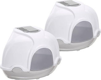 Produktbild von PETGARD Katzentoilette Ecktoilette mit Haube 2er Set