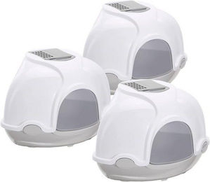 Produktbild von PETGARD Katzentoilette Ecktoilette mit Haube 3er Set