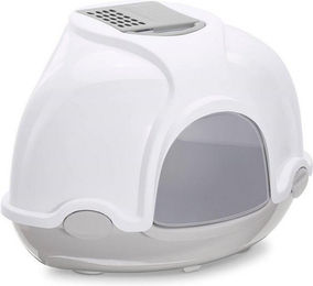 Produktbild von PETGARD Katzentoilette Ecktoilette mit Haube weiss-grau - 1 Stk.