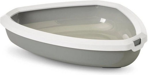 Produktbild von PETGARD Katzentoilette Ecktoilette mit Rand grau-weiß