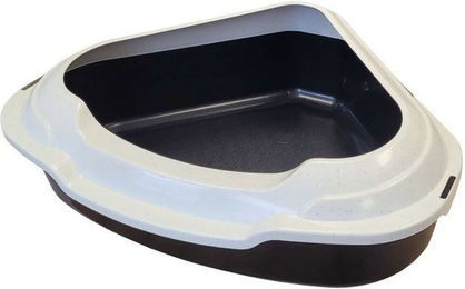 Produktbild von PETGARD Katzentoilette Ecktoilette XXL Memphis mit Rand schwarz-weiß