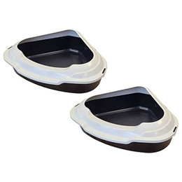Produktbild von PETGARD Katzentoilette Ecktoilette XXL Memphis schwarz-weiß 2er Set