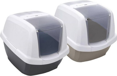 Produktbild von PETGARD Katzentoilette Haubentoilette 2er Set Weiss-Grau und Weiss-Schwarz