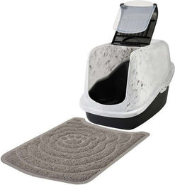 Produktbild von PETGARD Katzentoilette Haubentoilette in Marmor-Optik mit Vorlegematte - 1 Stk.
