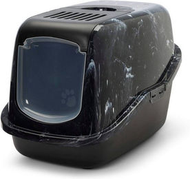 Produktbild von PETGARD Katzentoilette Haubentoilette NESTOR schwarz-marmor - 1 Stk.