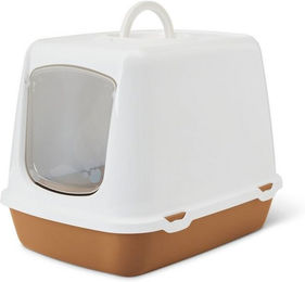 Produktbild von PETGARD Katzentoilette Haubentoilette OSCAR 50 x 37 x 39 cm weiss-braun