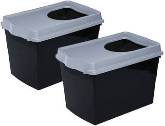 Produktbild von PETGARD Katzentoilette mit Einstieg von oben schwarz-grau