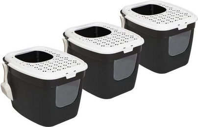 Produktbild von PETGARD Katzentoilette mit Einstieg vorne und oben Schwarz-Weiß