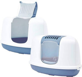 Produktbild von PETGARD Katzentoilette NESTOR CORNER weiss-blau 2er Sparpack