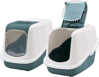 Produktbild von PETGARD Katzentoilette Nestor Haubentoilette in grün-weiß