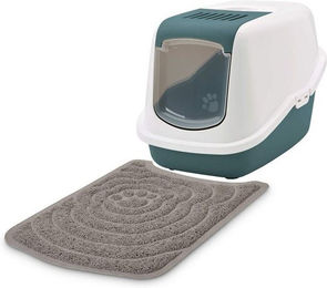 Produktbild von PETGARD Katzentoilette Nestor mit Haube und großer Vorlegematte