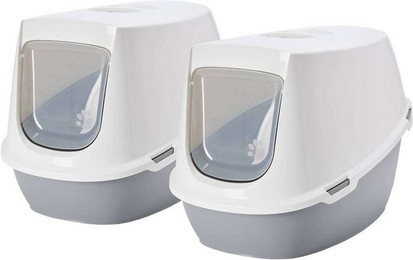 Produktbild von PETGARD Katzentoilette Robin Jumbo weiss-grau für große Katzenrassen