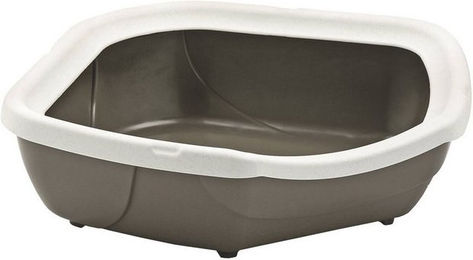 Produktbild von PETGARD Katzentoilette Schalentoilette Eck-Toilette weiss-braun - 1 Stk.