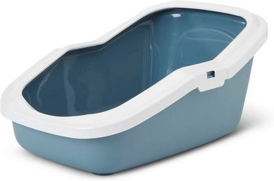 Produktbild von PETGARD Katzentoilette Schalentoilette mit Rand ASEO weiß-blau - 1 Stk.