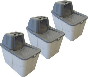 Produktbild von PETGARD Katzentoilette Sofia Close 3er Sparpack Grau