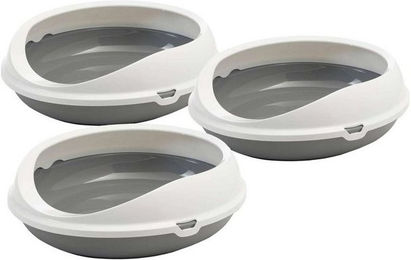 Produktbild von PETGARD ovale Katzentoilette mit Rand 3er Sparpack