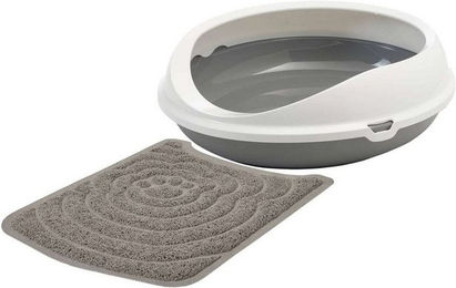 Produktbild von PETGARD ovale Katzentoilette mit Rand und Streumatte