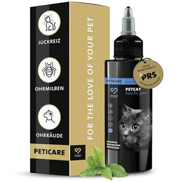 Produktbild von Peticare Anti-Parasiten Mittel für Katzen-Ohren - 100 ml