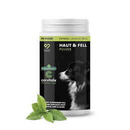 Produktbild von Peticare Ergänzungsfutter Fell & Haut Pulver für Hunde