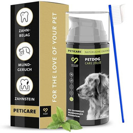 Produktbild von Peticare Natürliche Hunde-Zahnpasta für Plaque und Zahnstein-Prophylaxe - 75 ml