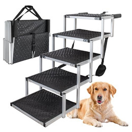Produktbild von Petigi Hunderampe Hundetreppe Anti Rutsch faltbar 5 Stufen