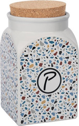 Produktbild von Petlando Futter- und Snackdose Terrazzo 1,35 l weiß