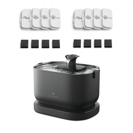 Produktbild von Petlibro Dockstream akkubetriebener automatischer Katzenbrunnen für Haustiere, Schwarz / Dockstream & 8er-Packung Filter