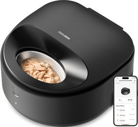 Produktbild von PETLIBRO Polar Futterspender f¨¹r Nassfutter, Schwarz / Edelstahlnapf