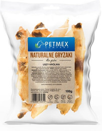 Produktbild von PETMEX Kaninchenohren natürlicher Kauartikel für Hunde - 100 g