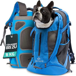 Produktbild von Petmont Hunderucksack Blau – bis 8 kg Tragekraft, ideal für Reisen