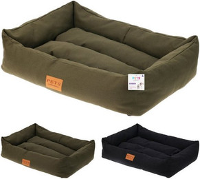 Produktbild von PETS Collection Haustierbett rechteckig 85x45x20 cm Grün/Schwarz