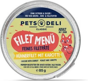 Produktbild von Pets Deli Adult Hühnerfilet Menü mit Karotten & Löwenzahn - 12 x 85 g