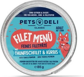 Produktbild von Pets Deli Adult Thunfischfilet Menü mit Kürbis & Basilikum - 12 x 85 g
