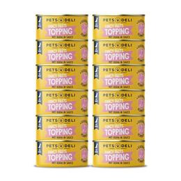 Produktbild von Pets Deli Fancy Filet Topping Huhn in Sauce mit Verdauungs-Komplex - 12 x 70 g