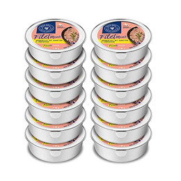 Produktbild von Pets Deli Filet Menü Nassfutter für Katzen mit Hühnerfilet, Karotten und Löwenzahn - 12 x 85 g