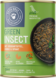 Produktbild von Pets Deli Green Nassfutter Insekt mit Süßkartoffel für Hunde Adult - 6 x 375 g